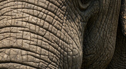 Elephant Skin Texture: A Close-Up View of Wrinkled Hide