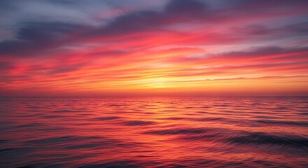 Dramatic ocean sunrise with vibrant colors painting the sky and sea