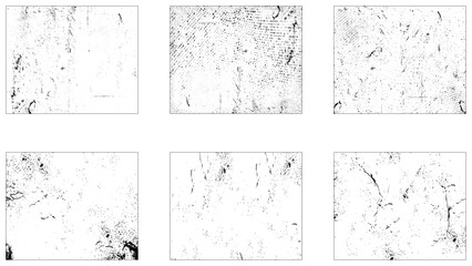Dirty borders collection on white background. Grunge design elements. Rectangle text boxes. Dirty distress texture banners.