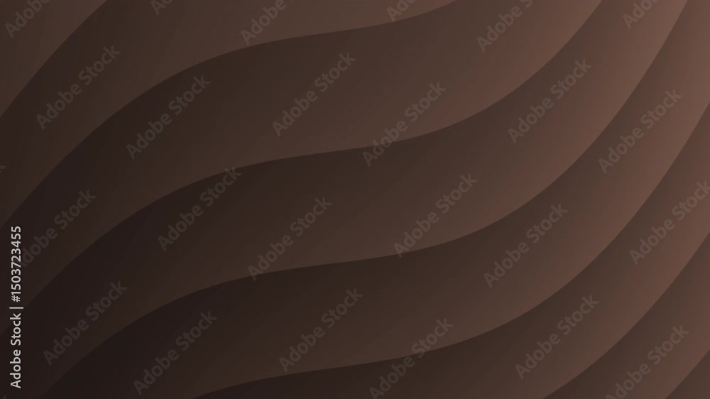Poster smooth dark brown curved abstract waves create a minimal, stylish background with a sense of depth, 