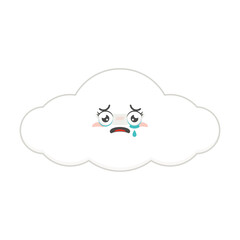 cloud scared face cartoon cute