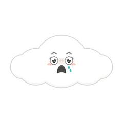 cloud scared face cartoon cute
