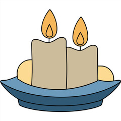 Candles flat vector illustration white background