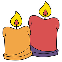 Candles flat vector illustration white background