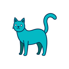 Obraz premium Simple Cat Doodle Vector Outline For A Minimalist And Modern Feline Icon