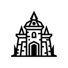 Obraz premium Dungeon Cell Door Doodle Vector With Bars For A Medieval Prison Scene