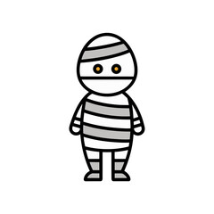 Fototapeta premium Shuffling Mummy Doodle Vector For An Ancient Egyptian Undead Monster Clipart