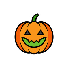 Fototapeta premium Winking Jack O Lantern Doodle Vector For A Playful And Mischievous Vibe