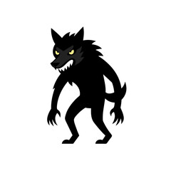 Classic Werewolf Doodle Vector Transformation Under A Spooky Full Moon