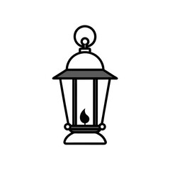 Hanging Railroad Lantern Doodle Vector For Vintage And Industrial Light