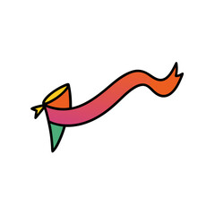 Fototapeta premium Single Party Streamer Doodle Vector For Simple Celebration And Event Decor