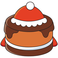 Chocolate Cake flat vector illustration white background