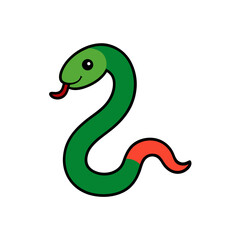 Fototapeta premium Coiled Snake Doodle Vector Ready To Strike For A Danger Themed Design