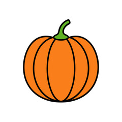 Classic Round Pumpkin Doodle Vector For Autumn And Thanksgiving Clipart