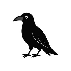 Obraz premium Calling Crow Doodle Vector With Open Beak For A Loud And Ominous Scene