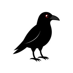 Obraz premium Sitting Crow Doodle Vector Illustration For Calm And Watchful Bird Scenes