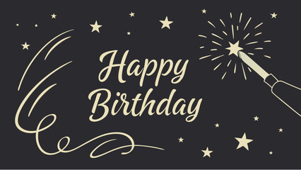 happy birthday card with cupcake