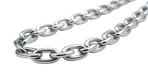 Obraz premium Shiny metal chain link isolated on transparent background