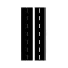 Obraz premium Black Winding Curves Road Top View Vector on vector on white background