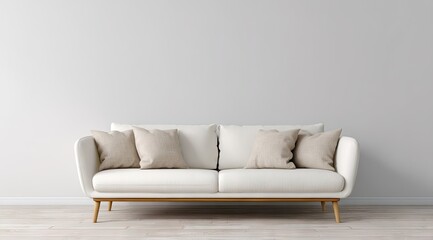 red sofa on a white background
