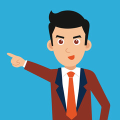 Businessman pointing directly at camera