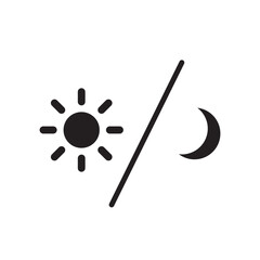 Sun and moon icon isolated on white background. Day and night line icon.