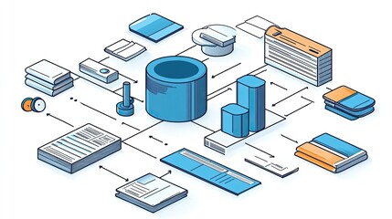 Navigating data architecture A structured view of diverse data and processes in a schematic