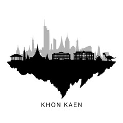 Khon Kaen Skyline Thailand Silhouette.