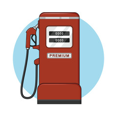Red fuel dispenser. vector illustrator