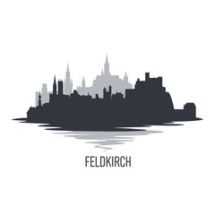 Feldkirch Austria Skyline Silhouette Vector.