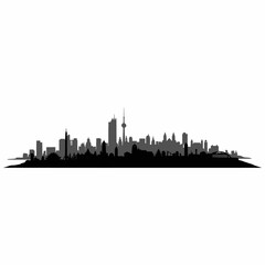 Fototapeta premium Cityscape Silhouette Urban Skyline.