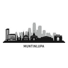 Naklejka premium Muntinlupa Skyline Cityscape Silhouette.