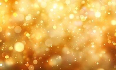 Golden bokeh lights create festive background
