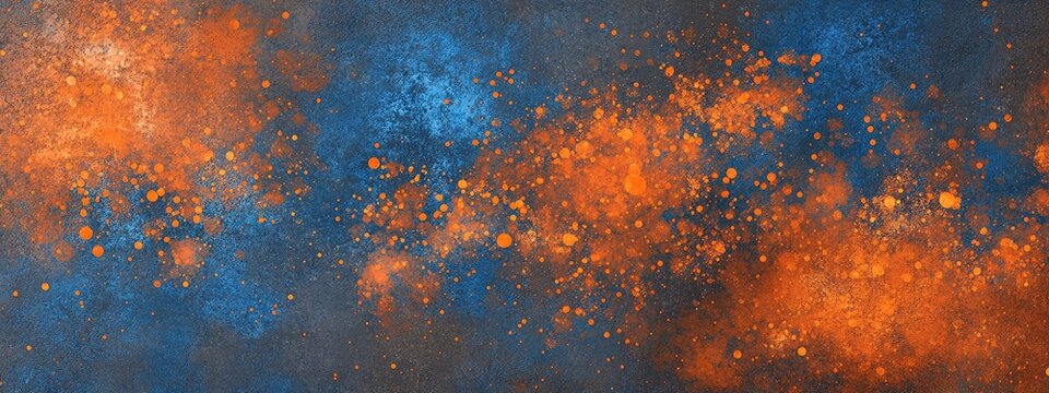 Abstract blend of orange and blue, dotted texture - Powered by Adobe