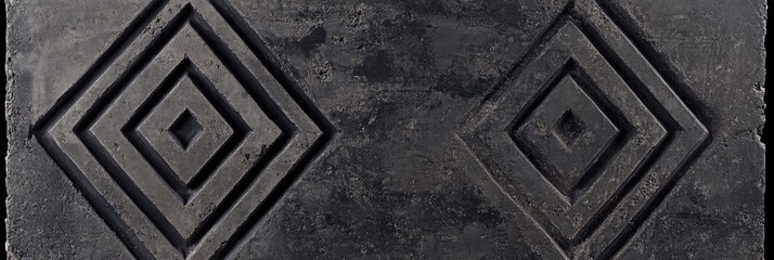 Dark gray stone tile with repeating diamond patterns