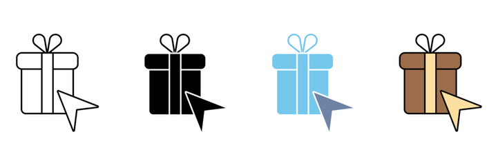 BUY GIFT ONLINE concept line icon. Simple element illustration.