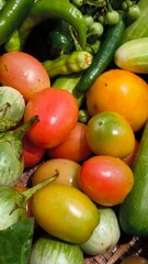 Fresh vegetables for cooking. Vegetables contain dietary fiber that helps cleanse the intestines.