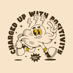 Playful Thunder Cloud Character Promoting Positivity and Cool Vibes
