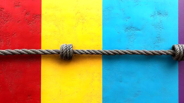 colorful rope on a wooden background