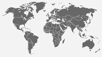 Fototapeta premium world map on white background