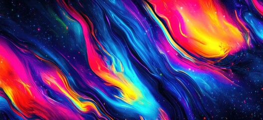 Vibrant, flowing abstract art with swirling colors