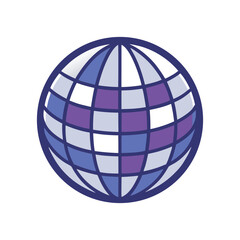 Obraz premium Disco ball logo vector illustration isolated on white background