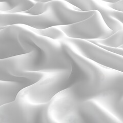 Fototapeta premium Smooth, flowing white fabric with soft folds and gentle waves