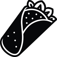 Burrito Icon Outline Vector Illustration