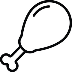 Chicken Leg Icon Outline Vector Illustration