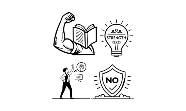 Saying  no is a strenth learn it icon education buisness icon