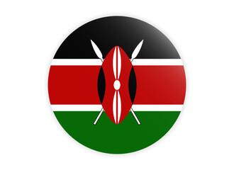 Kenya Flag icon. Round flag of kenya icon design, vector illustration