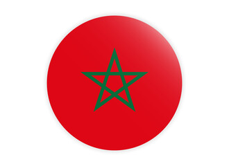Morocco Flag icon. Round flag of morocco icon design, vector illustration