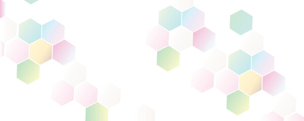 Abstract cube hexagon shape background. Digital technology concept Vector gradient hexagons pattern design.
