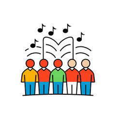 Simple Christmas Choir Doodle Vector Graphic For Minimalist Holiday Projects